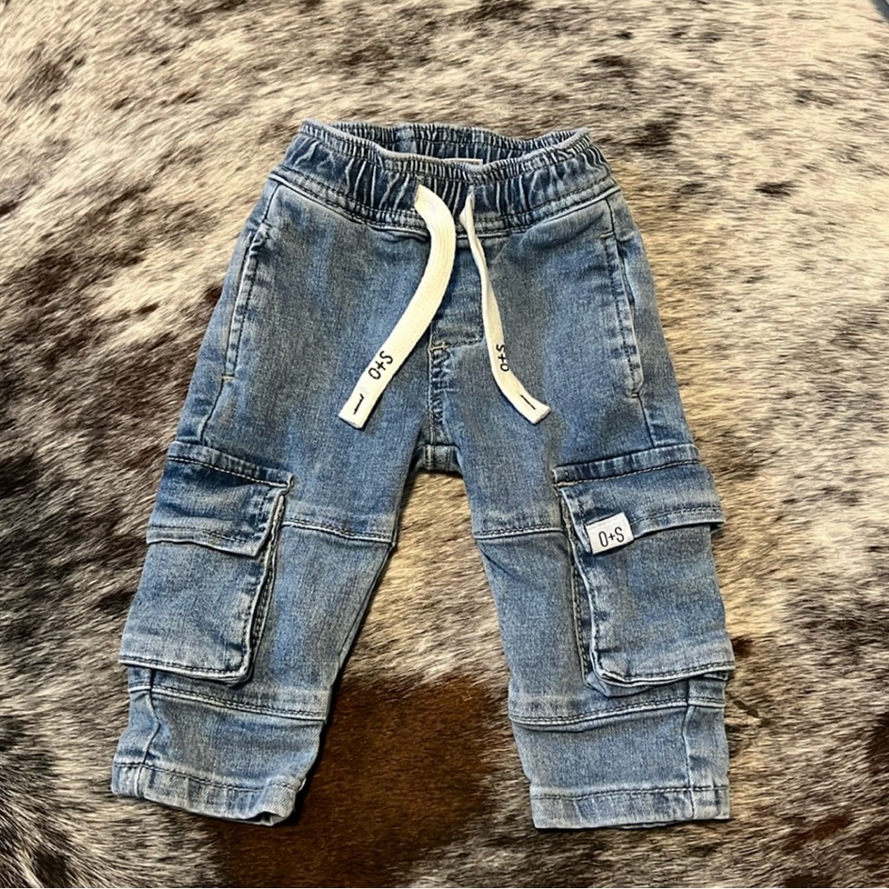 Olive + Scout denim cargo jeans, worn once!